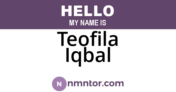 Teofila Iqbal