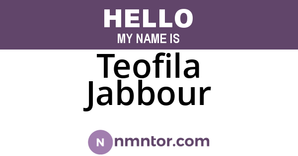 Teofila Jabbour