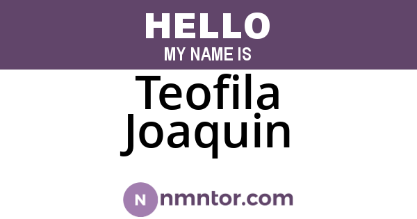 Teofila Joaquin