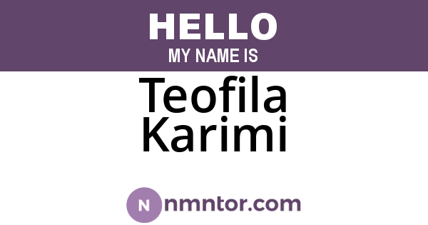 Teofila Karimi