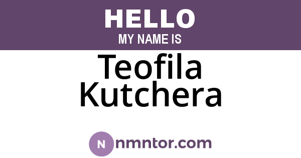 Teofila Kutchera