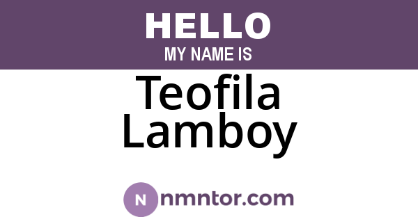 Teofila Lamboy