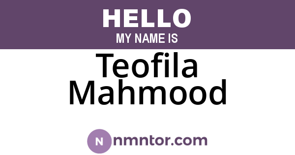 Teofila Mahmood