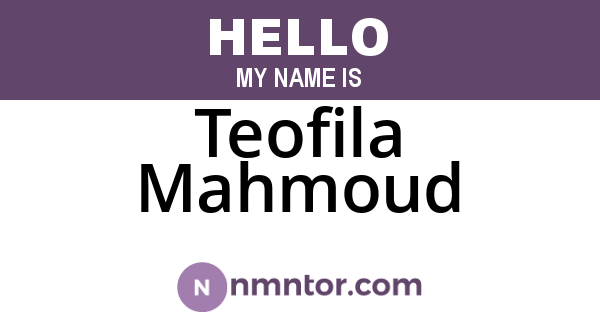 Teofila Mahmoud