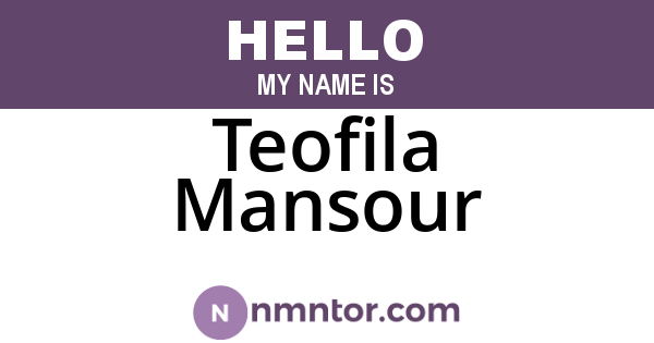 Teofila Mansour