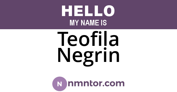 Teofila Negrin