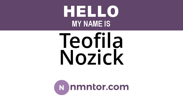 Teofila Nozick
