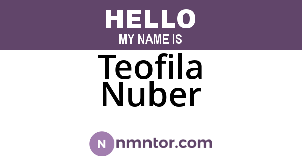 Teofila Nuber