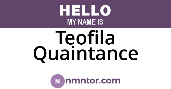 Teofila Quaintance