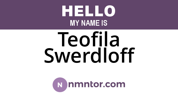 Teofila Swerdloff