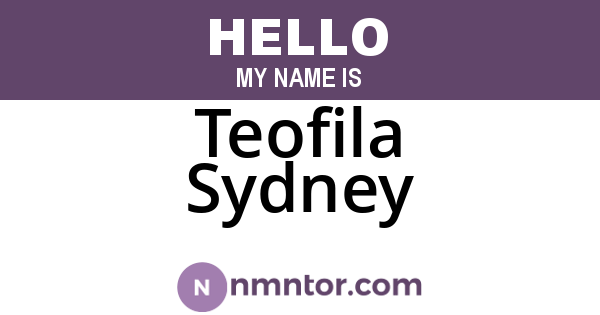 Teofila Sydney