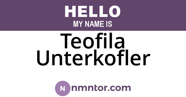 Teofila Unterkofler