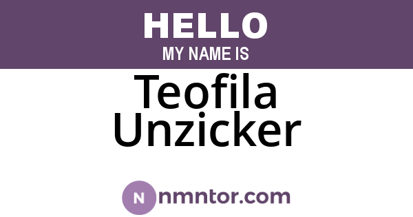 Teofila Unzicker
