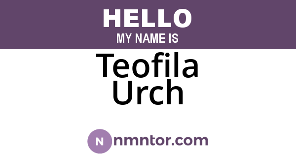 Teofila Urch