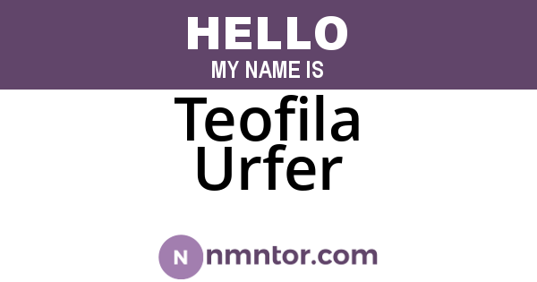 Teofila Urfer