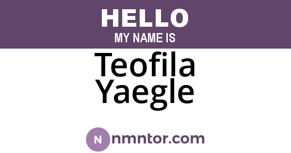 Teofila Yaegle