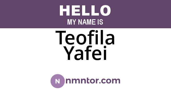 Teofila Yafei
