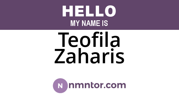 Teofila Zaharis