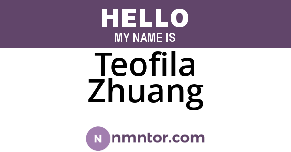 Teofila Zhuang