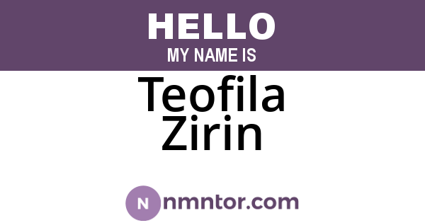 Teofila Zirin