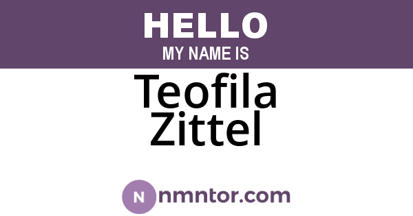 Teofila Zittel