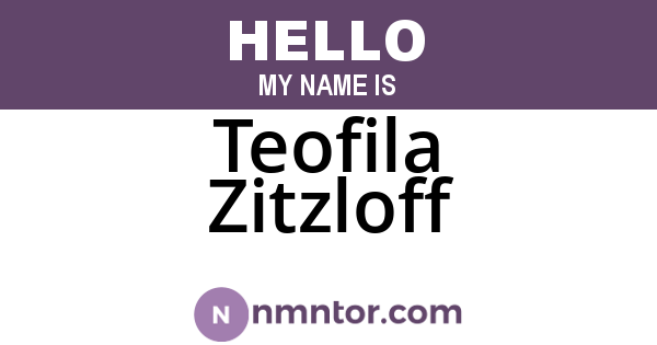 Teofila Zitzloff