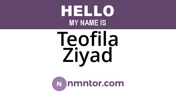 Teofila Ziyad