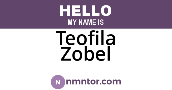 Teofila Zobel