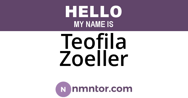 Teofila Zoeller