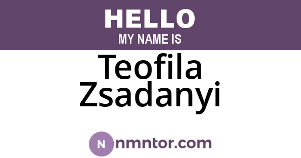 Teofila Zsadanyi