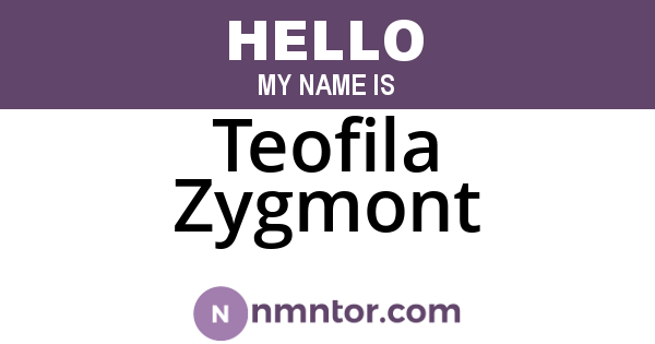 Teofila Zygmont