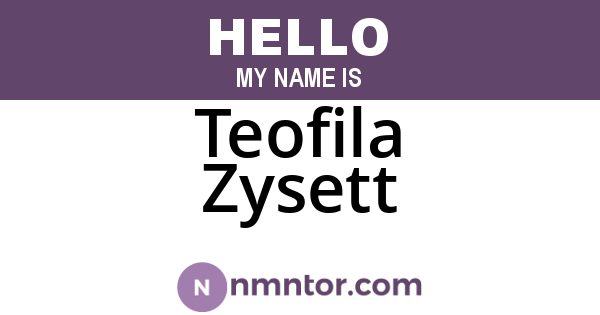 Teofila Zysett