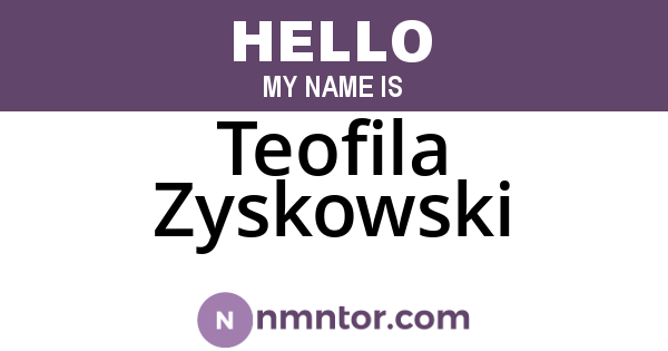 Teofila Zyskowski