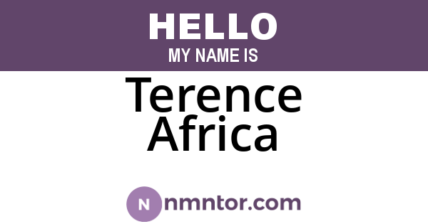 Terence Africa