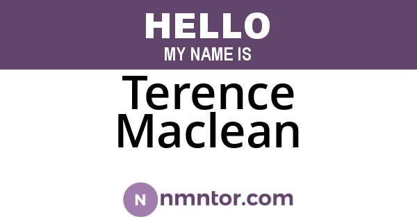 Terence Maclean