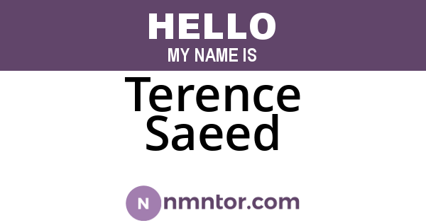Terence Saeed