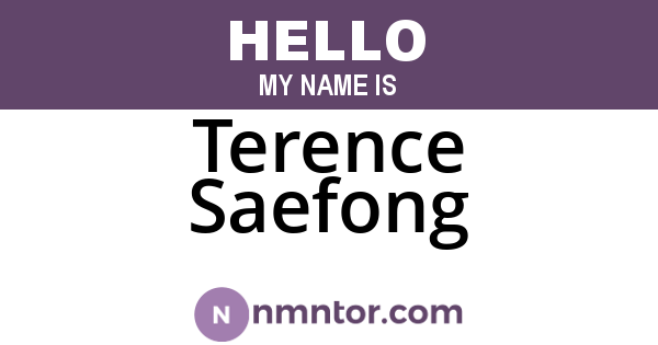Terence Saefong