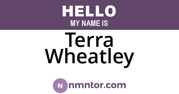 Terra Wheatley