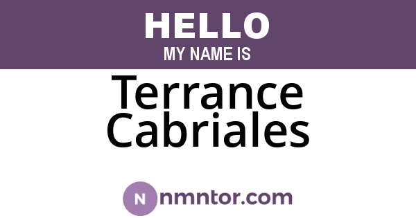 Terrance Cabriales