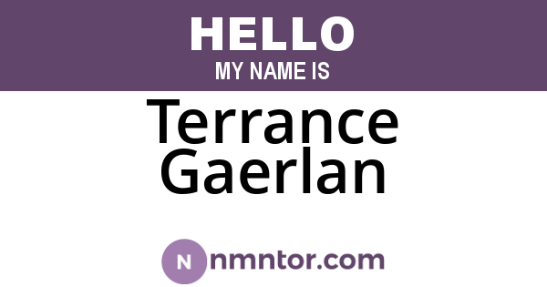 Terrance Gaerlan