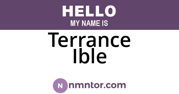 Terrance Ible
