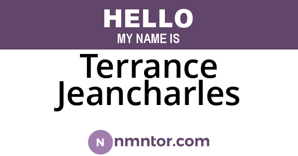 Terrance Jeancharles