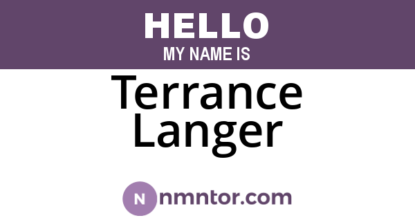 Terrance Langer