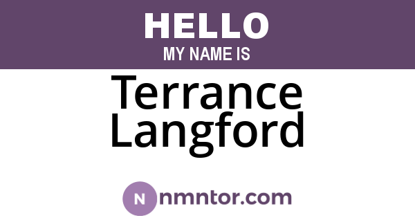 Terrance Langford