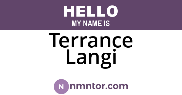Terrance Langi
