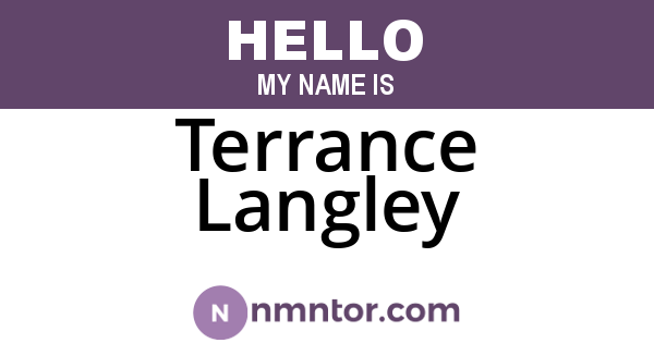 Terrance Langley