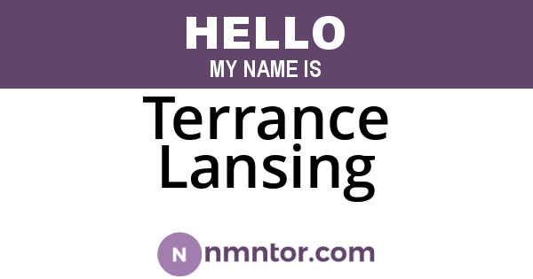 Terrance Lansing