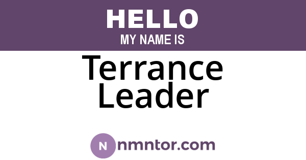 Terrance Leader