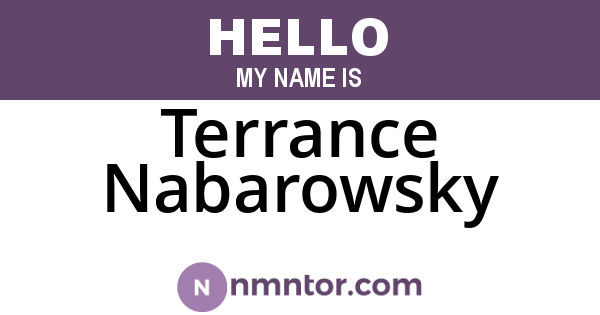 Terrance Nabarowsky