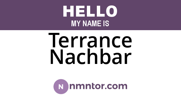 Terrance Nachbar